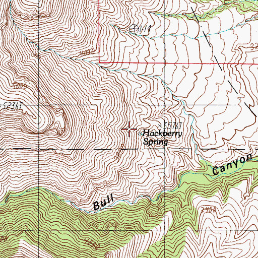 Topographic Map of Hackberry Spring, AZ