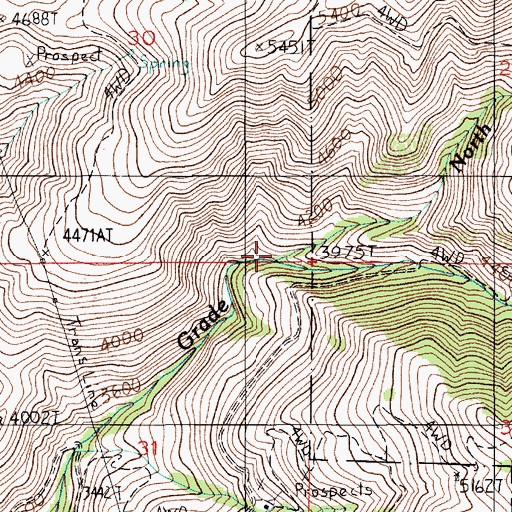 Topographic Map of North Fork Grade Creek, ID