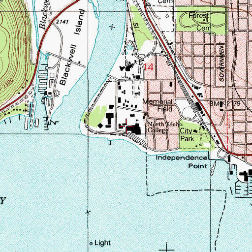 Topographic Map of North Idaho College, ID