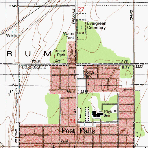 Topographic Map of North Park, ID