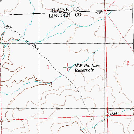 Topographic Map of Northwest Pasture Reservoir, ID