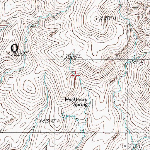 Topographic Map of Hackberry Spring, AZ