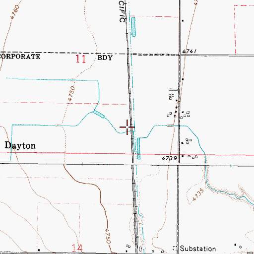 Topographic Map of Dayton Siding, ID