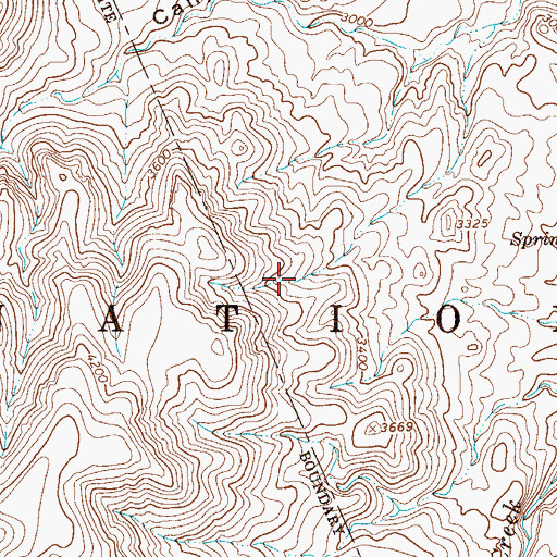 Topographic Map of Hackberry Spring, AZ