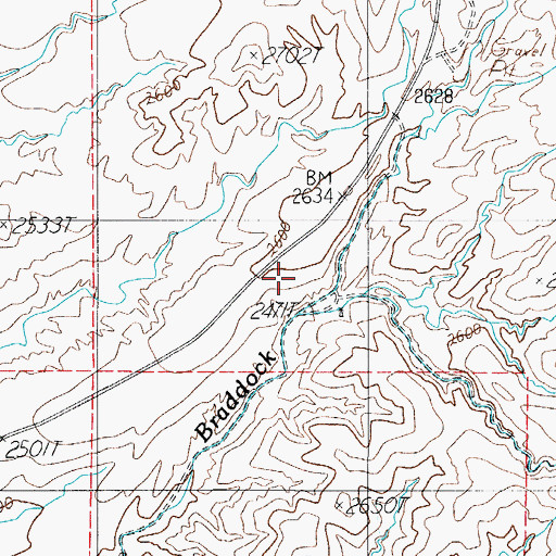 Topographic Map of Hackberry Wash Well, AZ