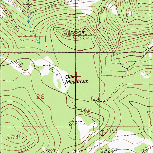 Topographic Map of Olive Meadows, ID
