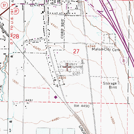 Topographic Map of Oneida County Fairgrounds, ID