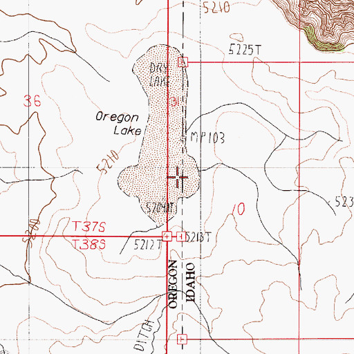 Topographic Map of Oregon Lake, ID