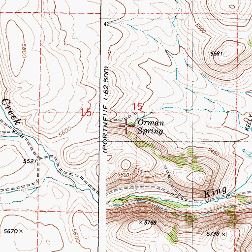 Topographic Map of Orman Spring, ID