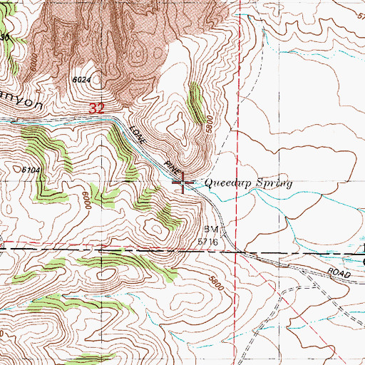 Topographic Map of Queedup Spring, ID