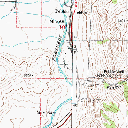 Topographic Map of Pebble Siding, ID