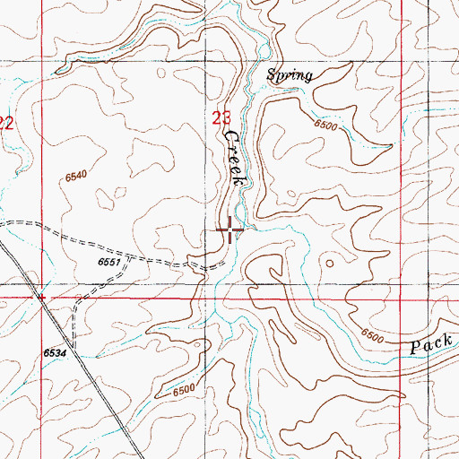Topographic Map of Pack Saddle Creek, ID