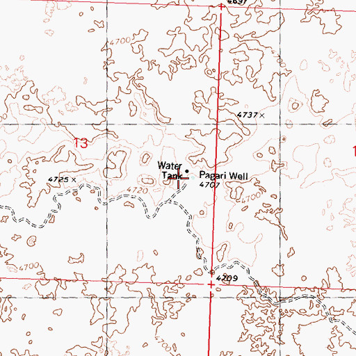 Topographic Map of Pagari Well, ID