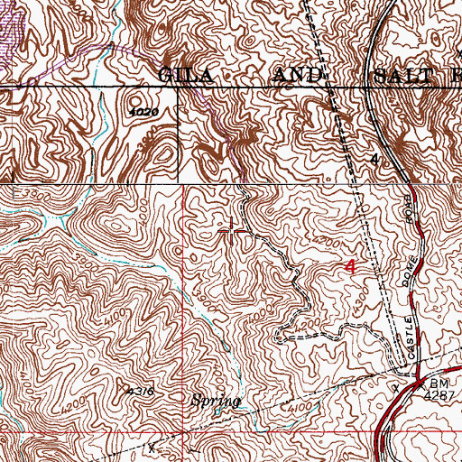Topographic Map of Hairpin Spring, AZ