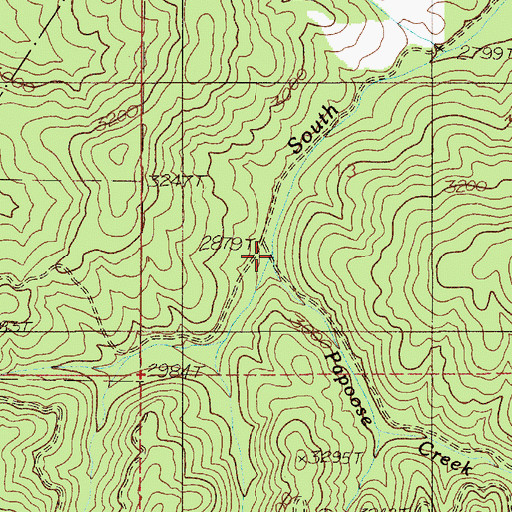 Topographic Map of Papoose Creek, ID
