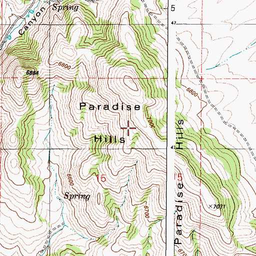 Topographic Map of Paradise Hills, ID