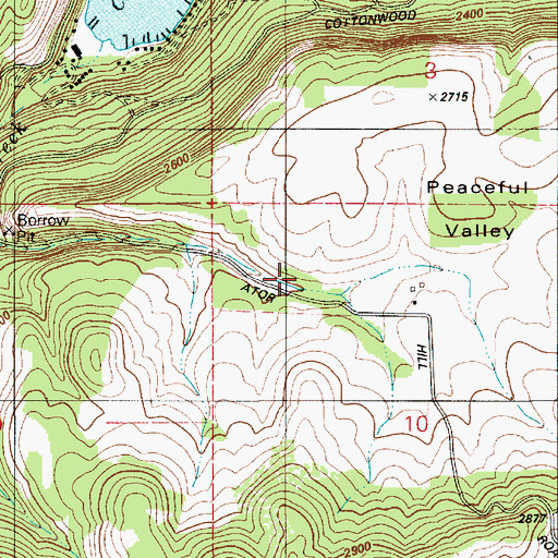 Topographic Map of Peaceful Valley, ID