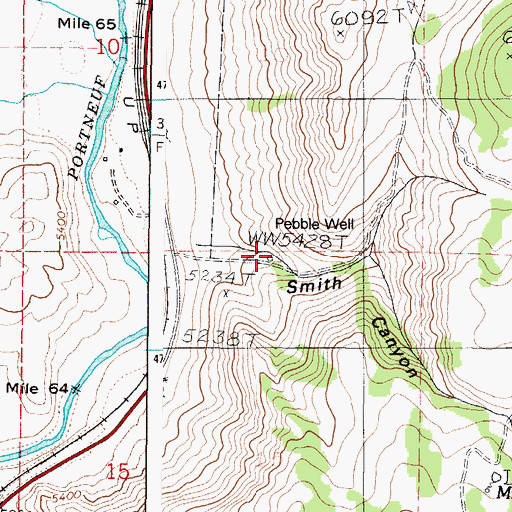 Topographic Map of Pebble Well, ID