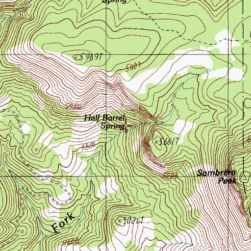 Topographic Map of Half Barrel Spring, AZ