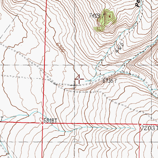 Topographic Map of Perk Canyon, ID