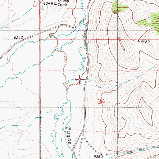Topographic Map of Petersons Ranch, ID