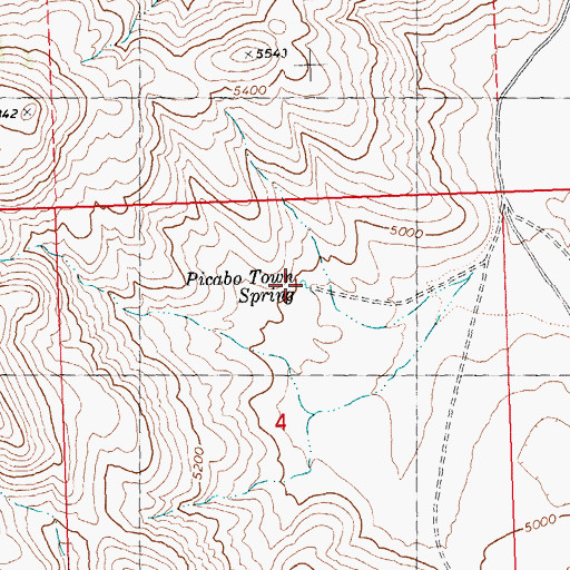 Topographic Map of Picabo Town Spring, ID