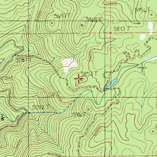 Topographic Map of Pine Creek Meadow Trail, ID