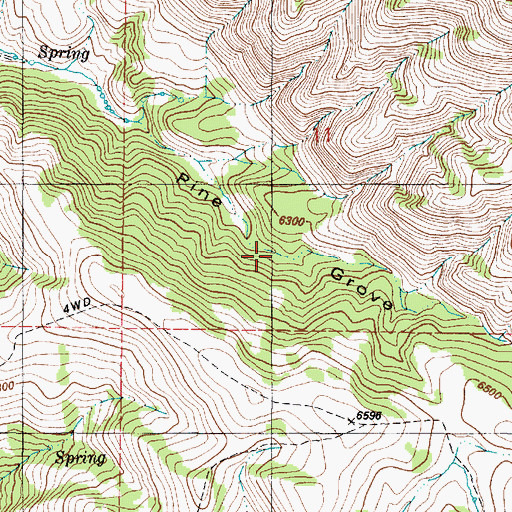 Topographic Map of Pine Grove, ID