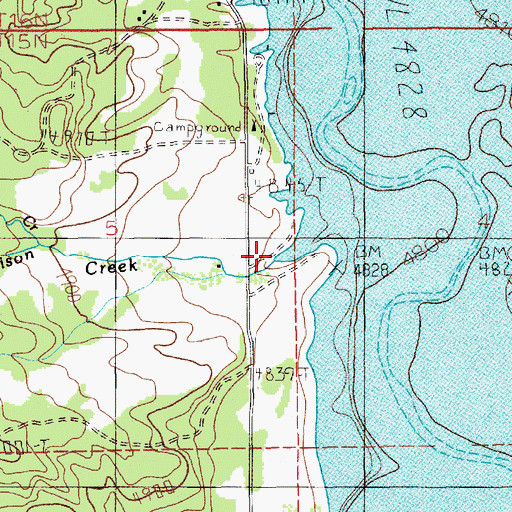Topographic Map of Poison Creek, ID