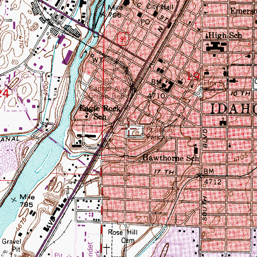 Topographic Map of Poitevin Park, ID
