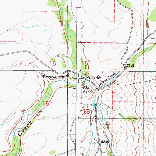 Topographic Map of Pole Bridge, ID
