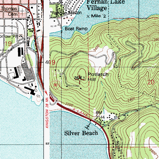 Topographic Map of Potlatch Hill, ID