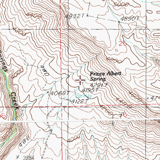 Topographic Map of Prince Albert Spring, ID