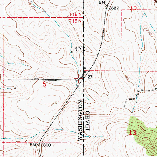Topographic Map of Poe, ID