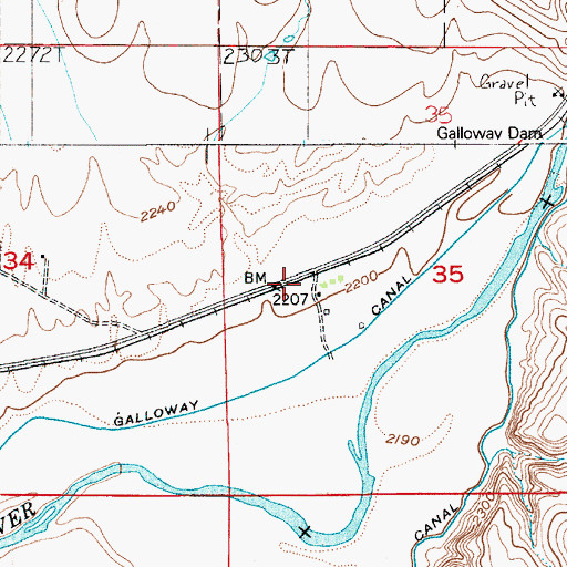 Topographic Map of Presley Station, ID