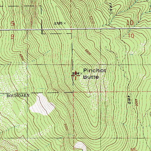 Topographic Map of Pinchot Butte, ID