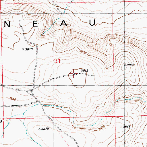 Topographic Map of Notch Butte, ID