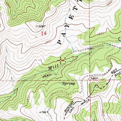 Topographic Map of Mill Creek Ranger Station, ID