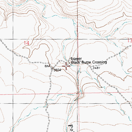 Topographic Map of Lower Black Butte Crossing, ID