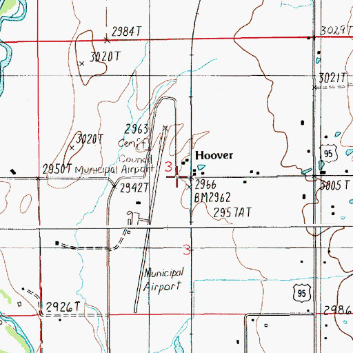 Topographic Map of Hoover Station, ID