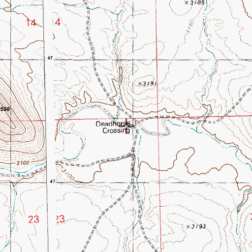 Topographic Map of Deadhorse Crossing, ID
