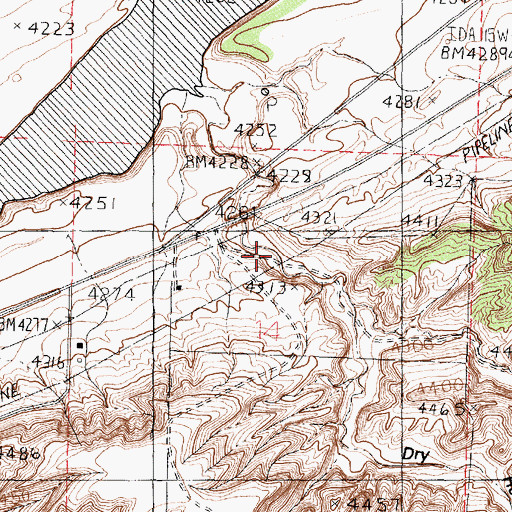 Topographic Map of Dry Hollow, ID