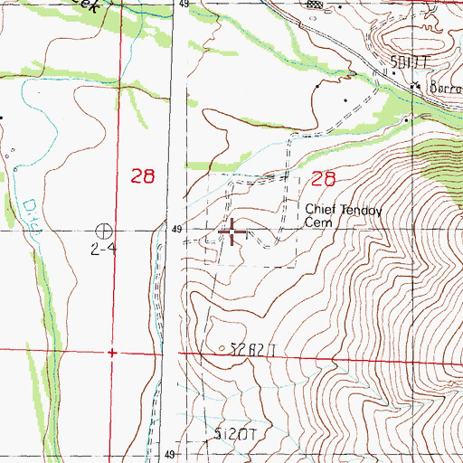 Topographic Map of Chief Tendoy Cemetery, ID
