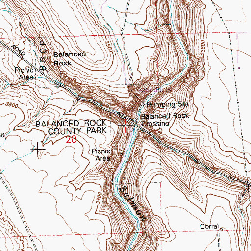 Topographic Map of Balanced Rock Crossing, ID