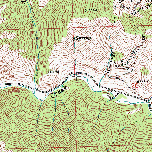 Topographic Map of Rooks Creek Campground, ID