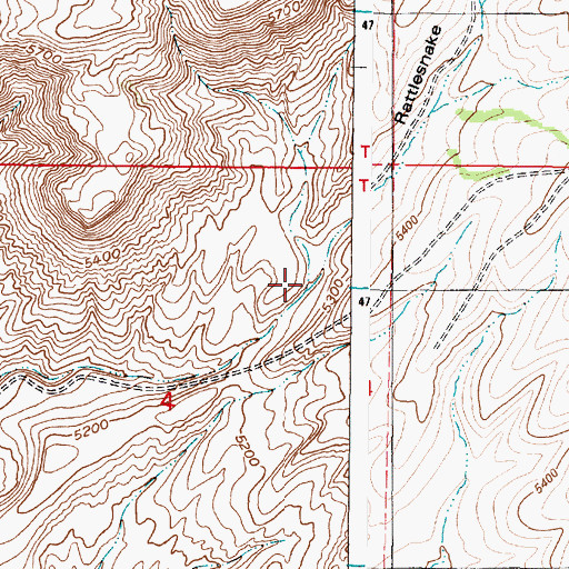 Topographic Map of Rattlesnake Canyon, ID