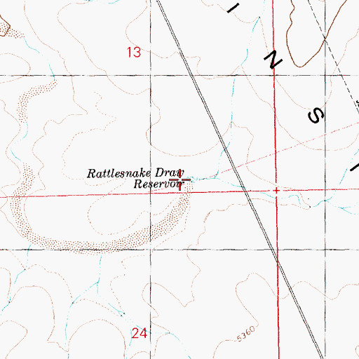 Topographic Map of Rattlesnake Draw Reservoir, ID