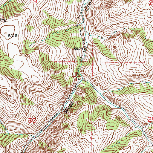 Topographic Map of Red Rock Creek, ID