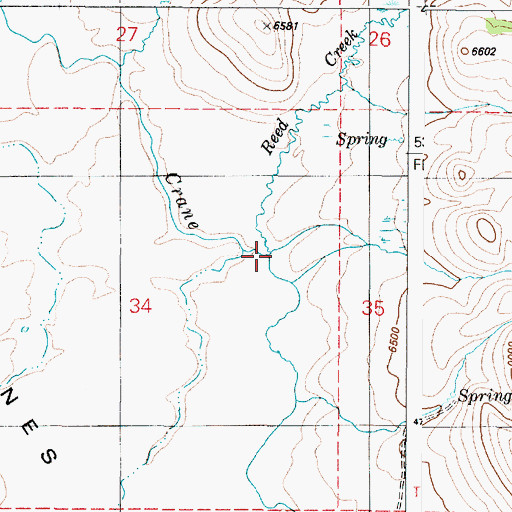 Topographic Map of Reed Creek, ID
