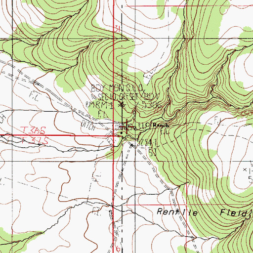 Topographic Map of Rentile Field, ID